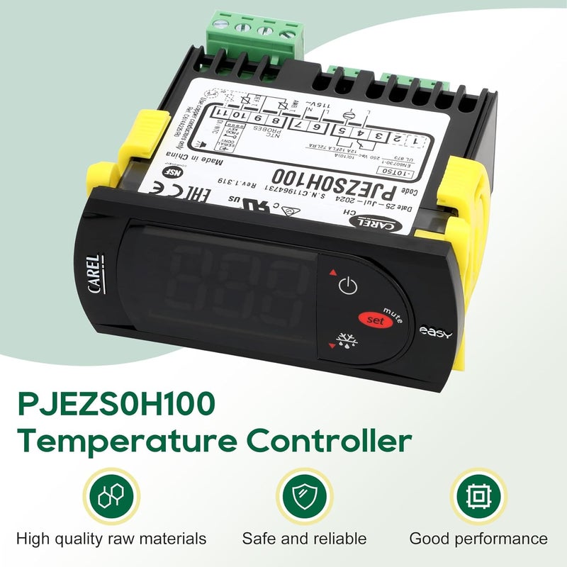 Anrain Carel Temperature Controller PJEZS0H100, Digital Thermostat with Temperature Sensor Probe, 115V, Compatible with Carel and All Refrigerator Types, Mounting Hardware and Instructions, Original OEM - Image 2